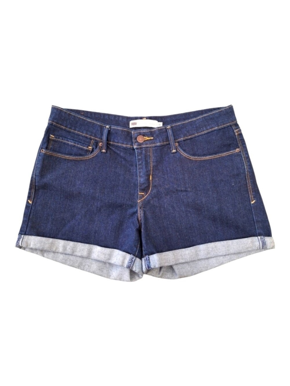 Levi's Strauss & Co. Women's Indigo Wash Stretch Denim Jean Cuffed Shorts sz31